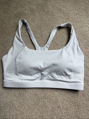 Running Girl White Sports Bra with molded cups